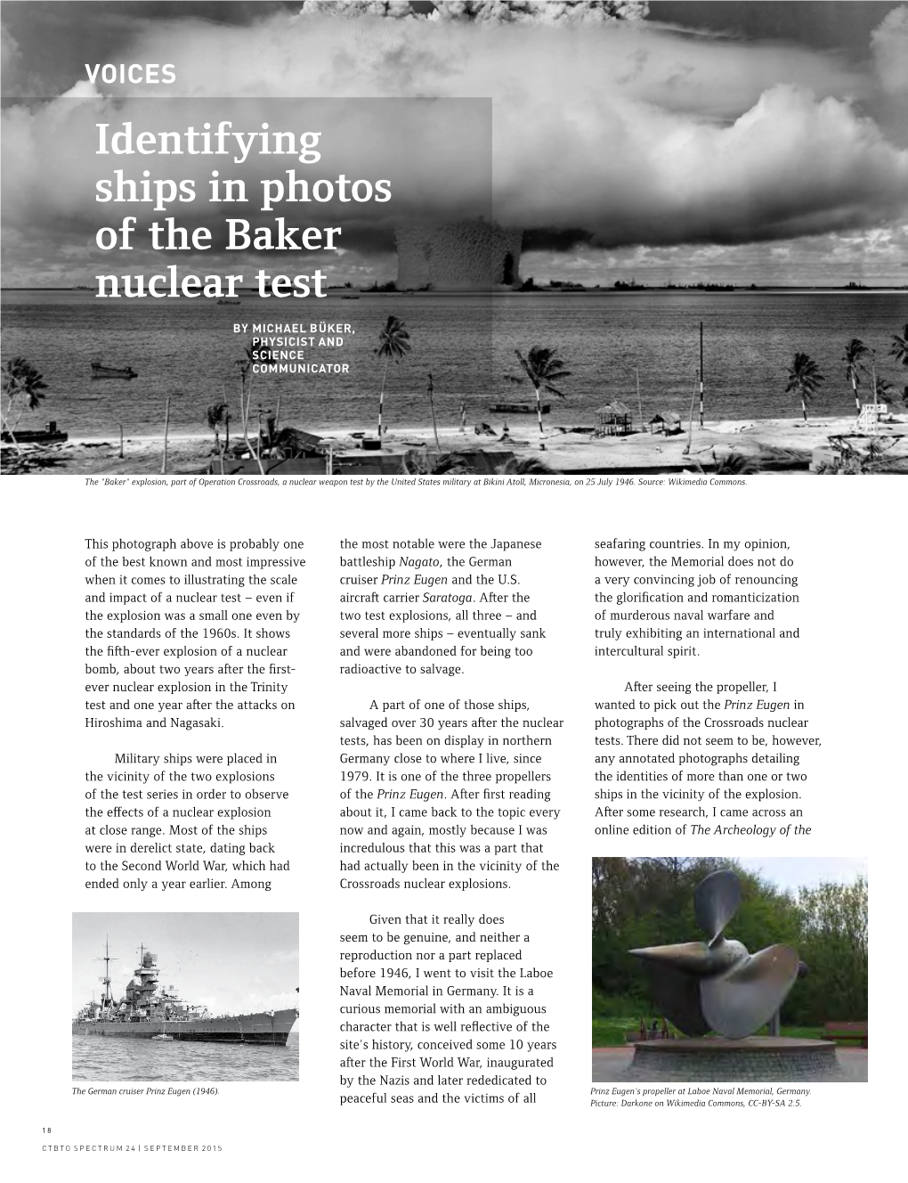 Identifying Ships in Photos of the Baker Nuclear Test