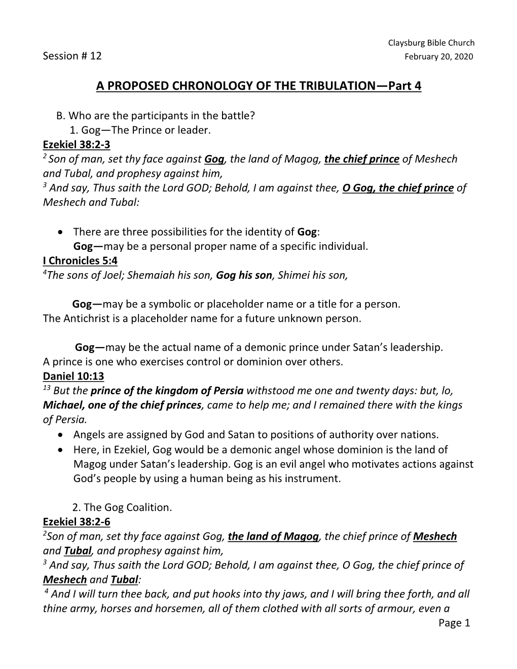 A PROPOSED CHRONOLOGY of the TRIBULATION—Part 4