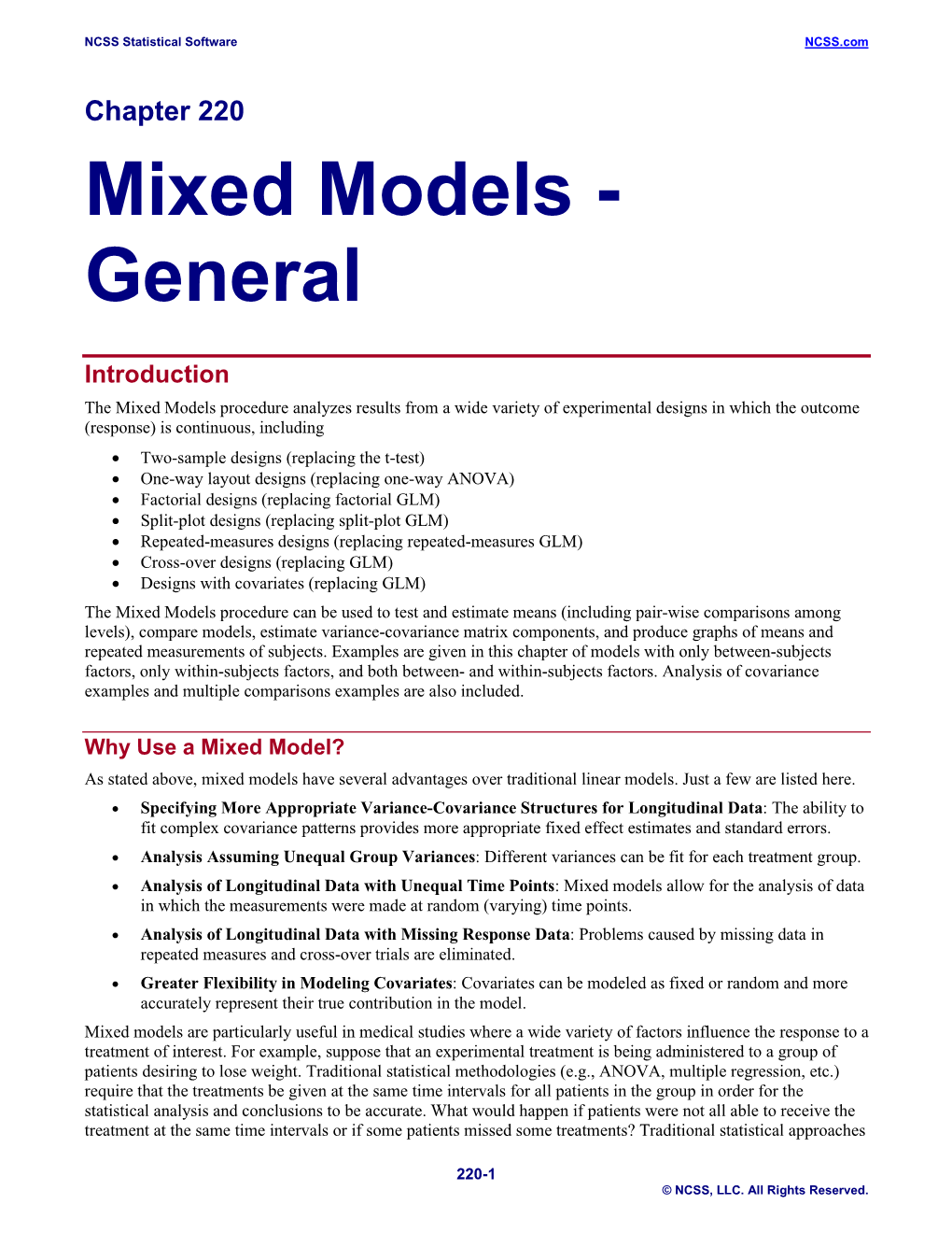 Mixed Models - General