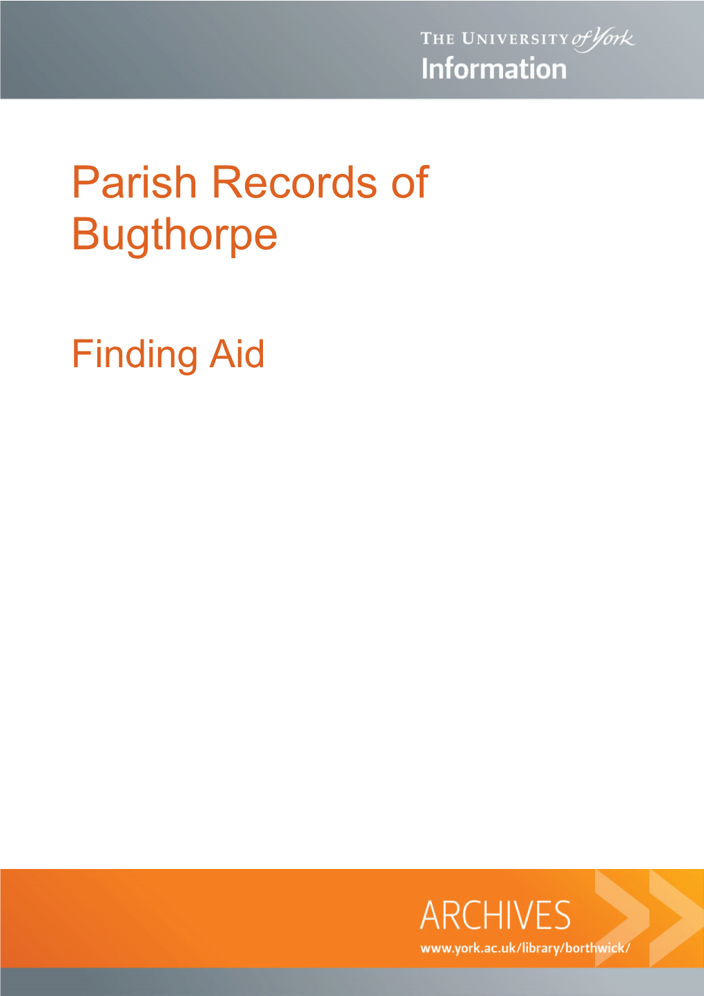 Parish Records of Bugthorpe