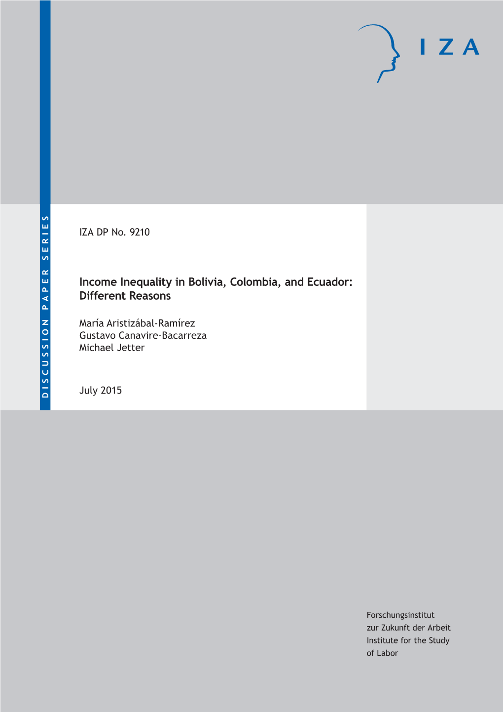 Income Inequality in Bolivia, Colombia, and Ecuador: Different Reasons