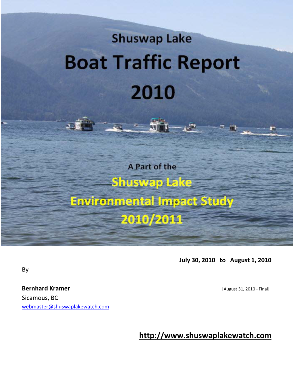 Boat Traffic Report 2010
