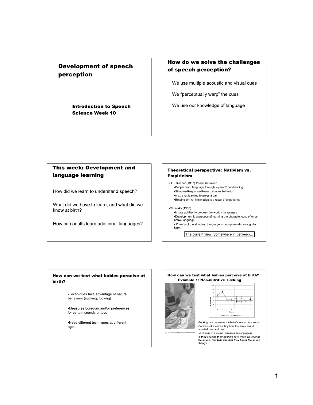 Development of Speech Perception