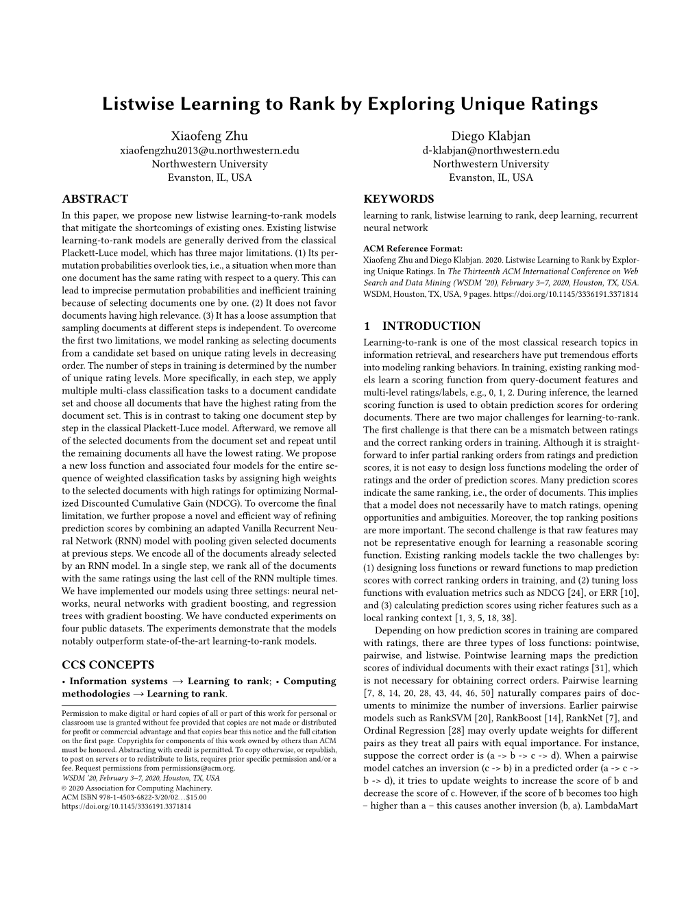 Listwise Learning to Rank by Exploring Unique Ratings