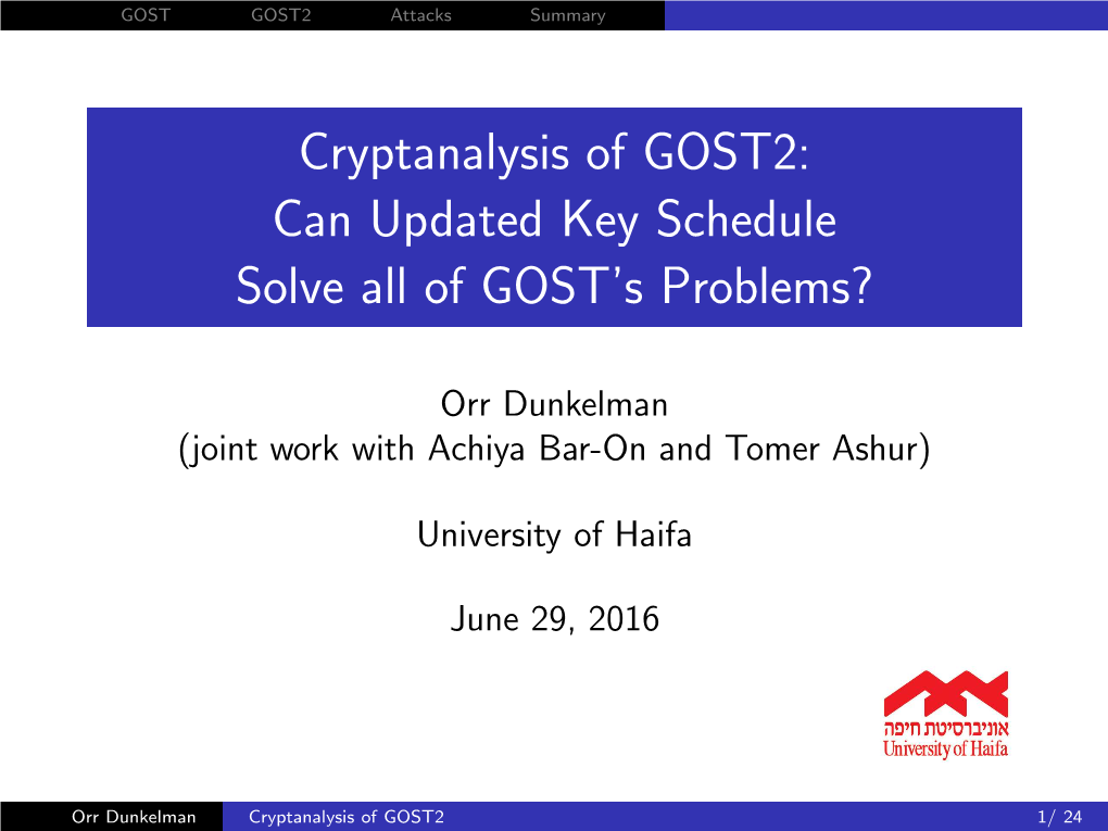 Cryptanalysis of GOST2: Can Updated Key Schedule Solve All of GOST's