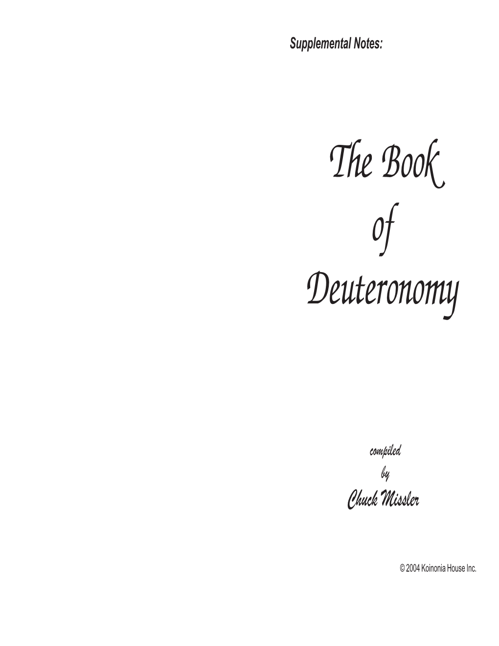 The Book of Deuteronomy