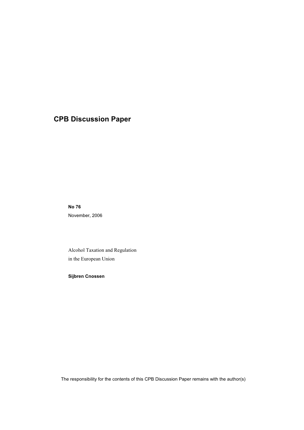 CPB Discussion Paper