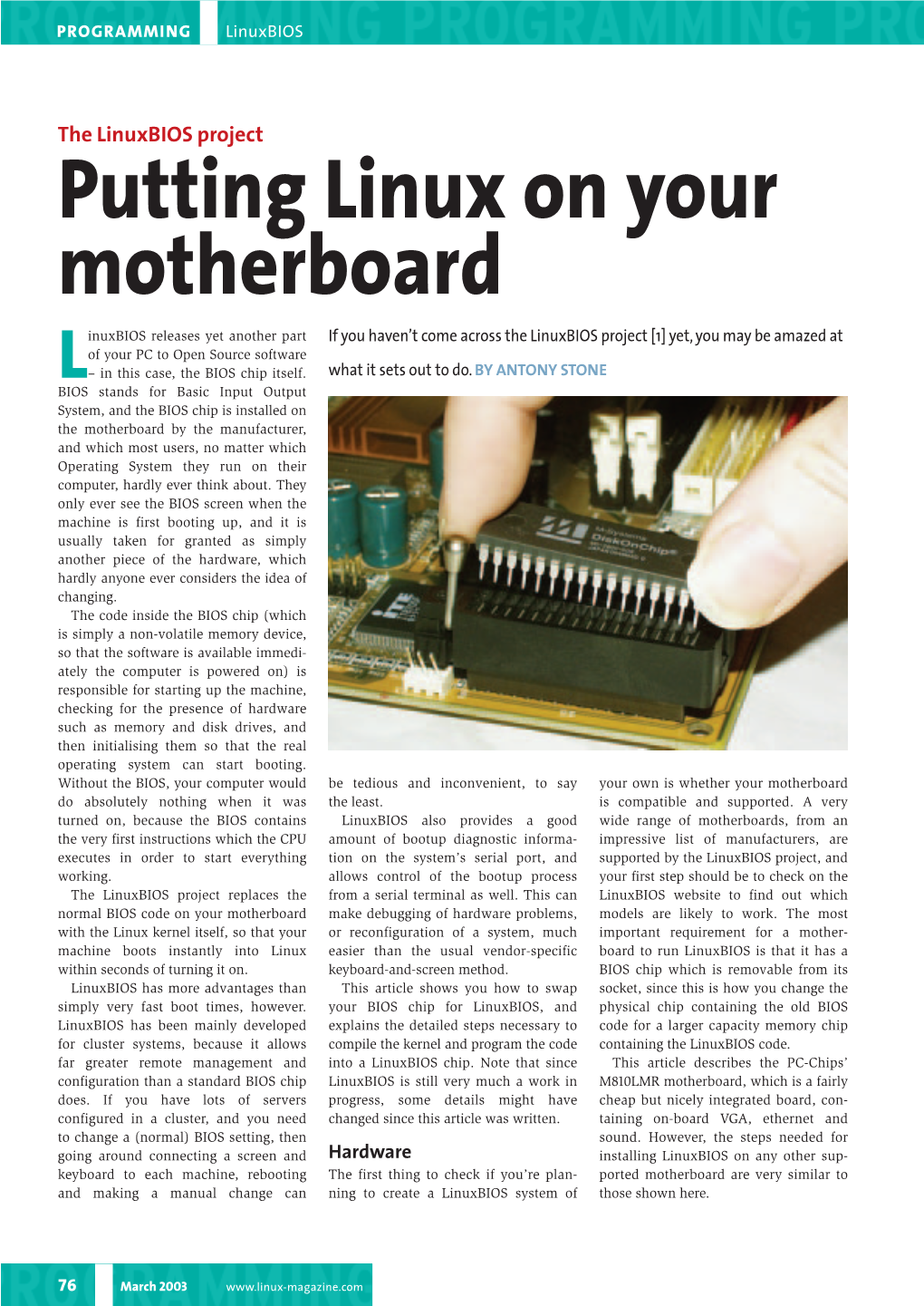 Putting Linux on Your Motherboard