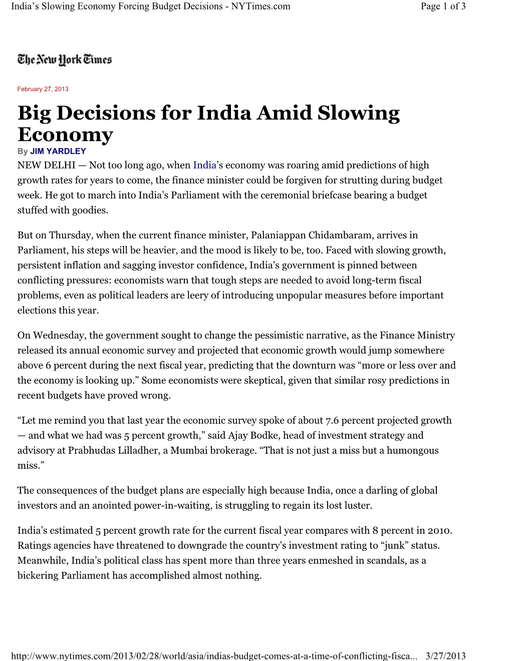 Big Decisions for India Amid Slowing Economy