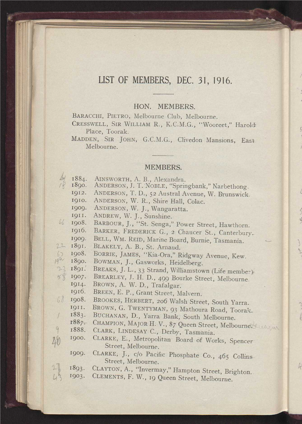 Proceedings of the Victoria Institute of Engineers (Vol. XVI, 1916)