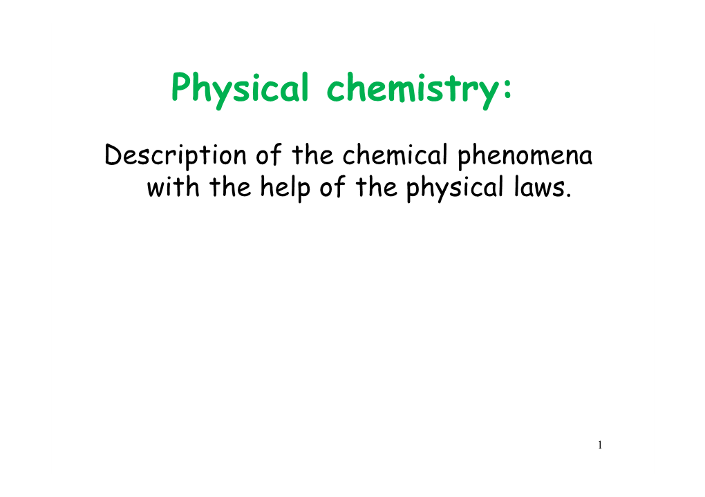 Physical Chemistry