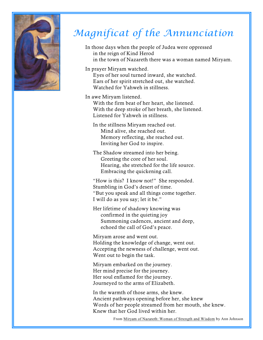 Magnificat of the Annunciation