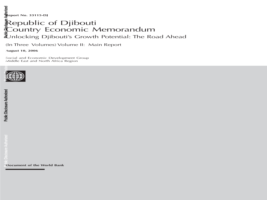 Republic of Djibouti Country Economic Memorandum