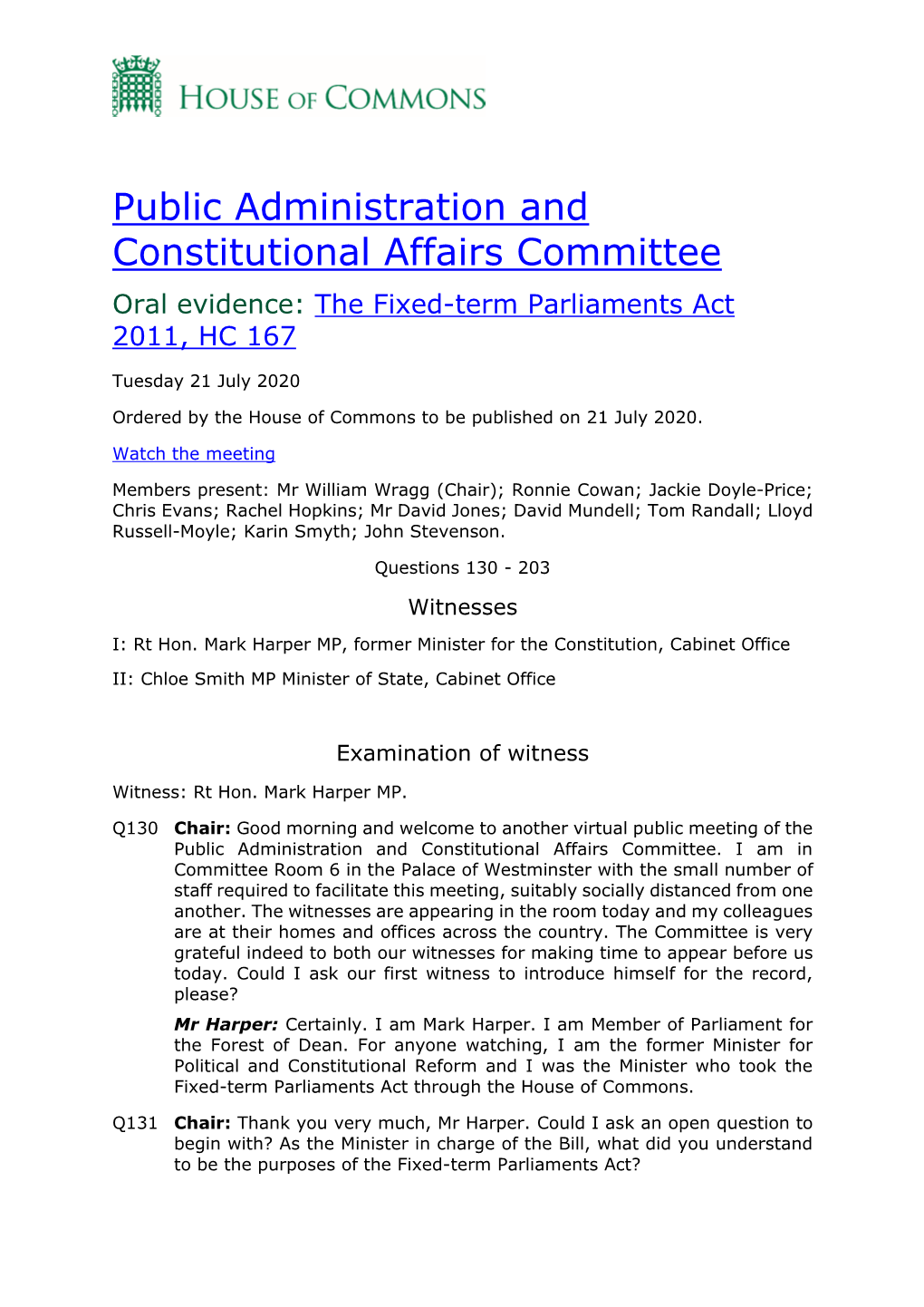 Q146 David Mundell: Mark, You Introduced the Requirement in the Act for the Establishment of a Review Committee