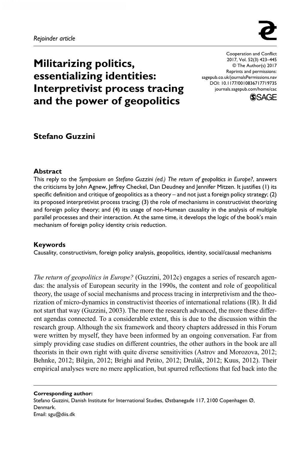 Interpretivist Process Tracing and the Power of Geopolitics