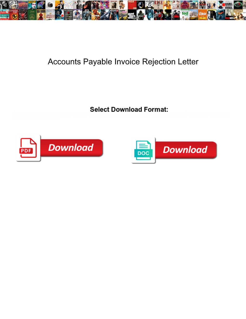 Accounts Payable Invoice Rejection Letter