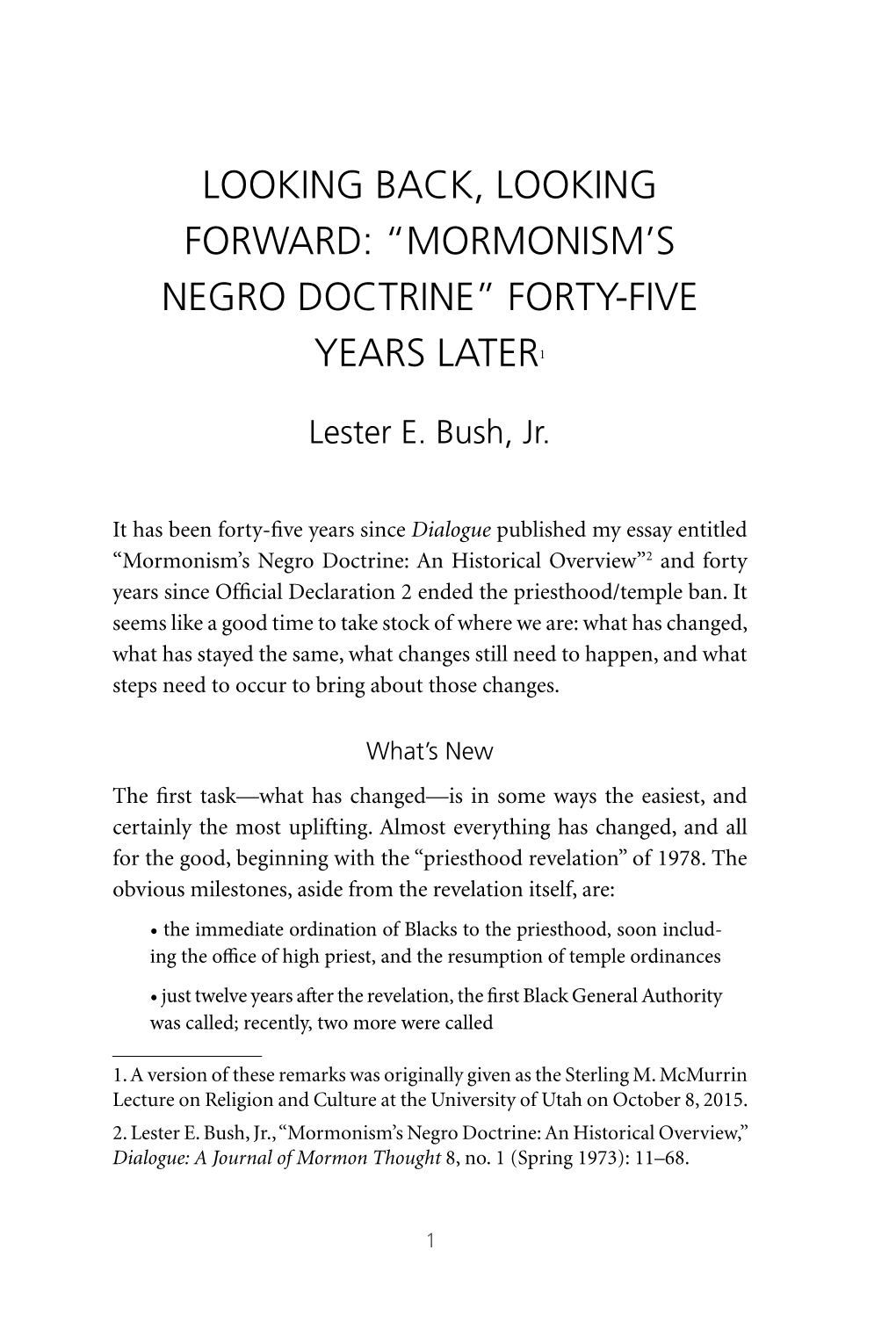 Mormonism's Negro Doctrine