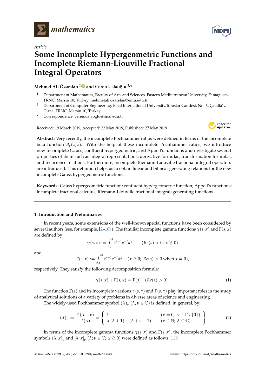 Some Incomplete Hypergeometric Functions and Incomplete Riemann-Liouville Fractional Integral Operators