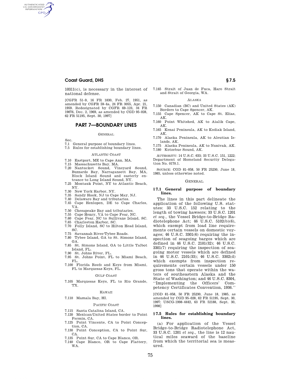75 Part 7—Boundary Lines
