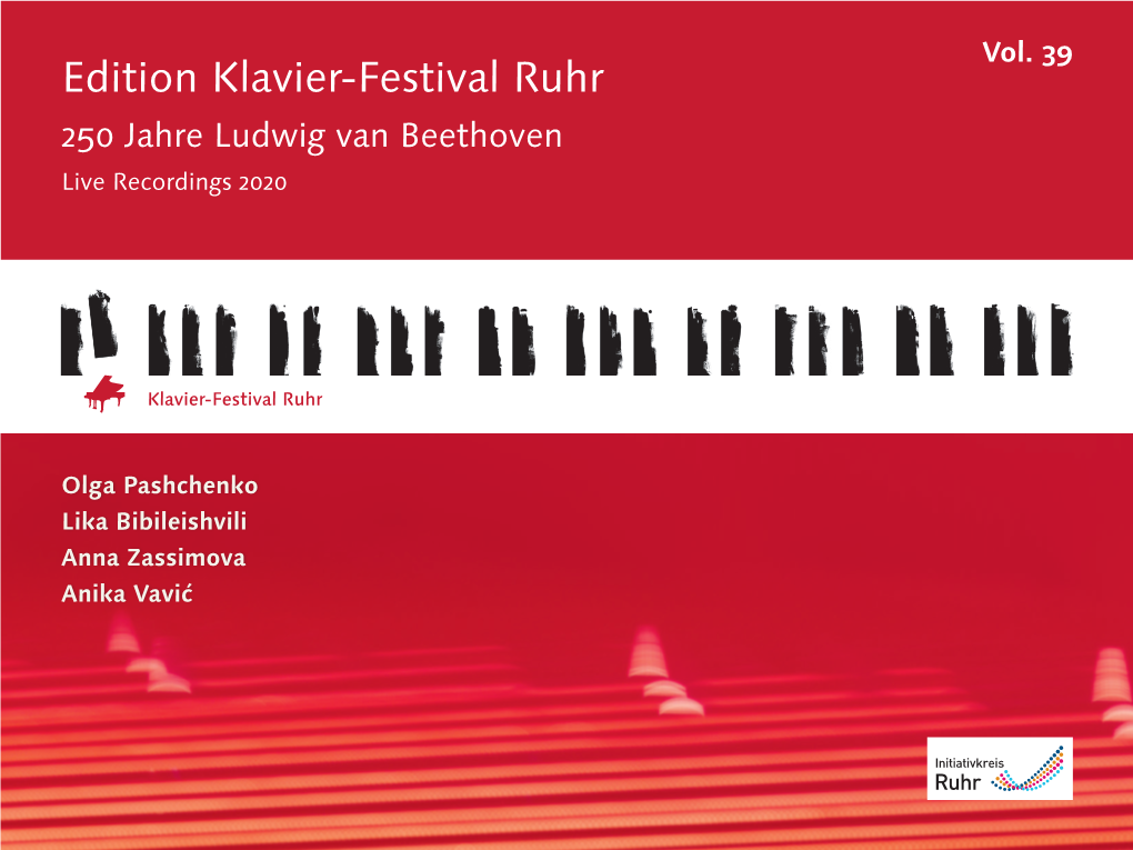 Edition Klavier-Festival Ruhr 250 Jahre Ludwig Van Beethoven Live Recordings 2020
