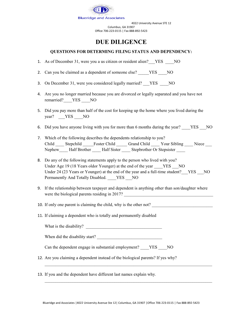 Questions for Determing Filing Status and Dependency s1