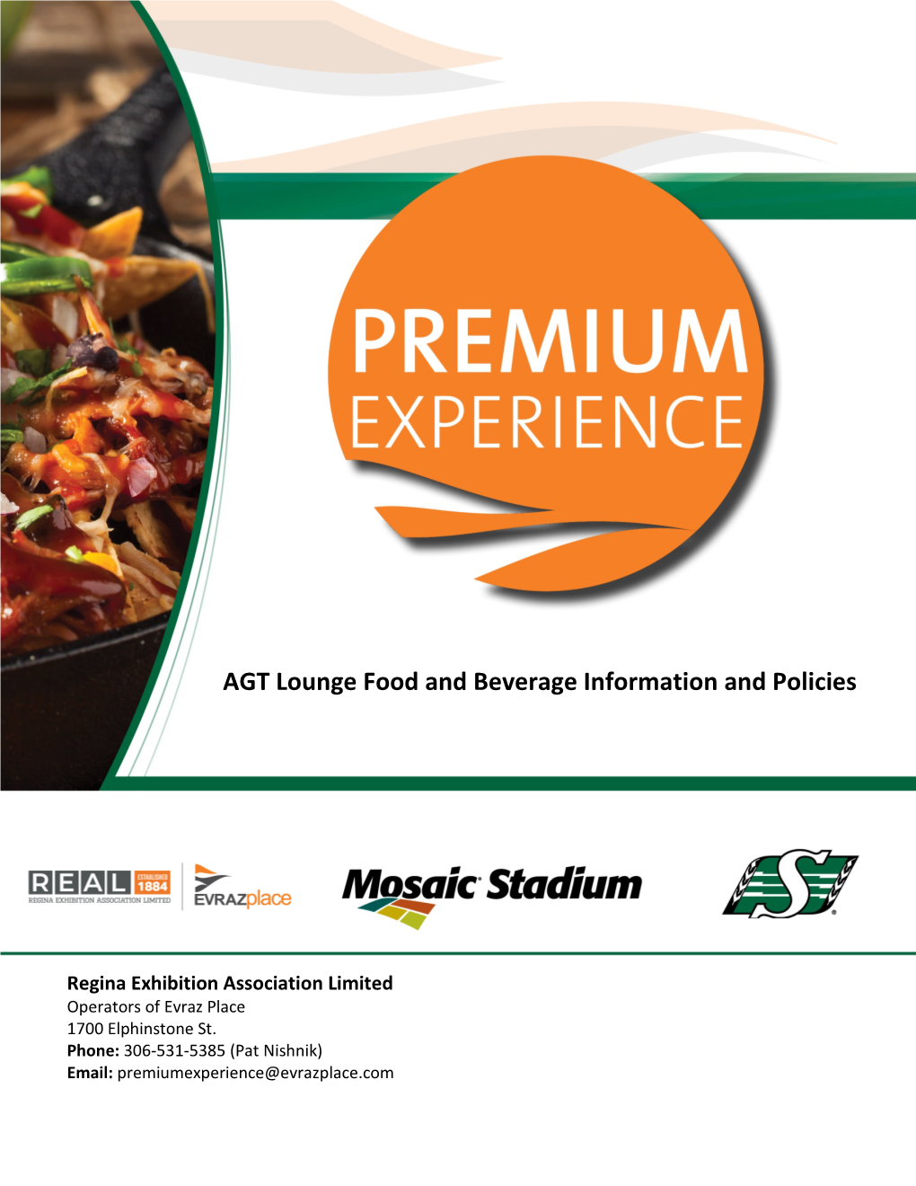 AGT Lounge Food and Beverage Information and Policies