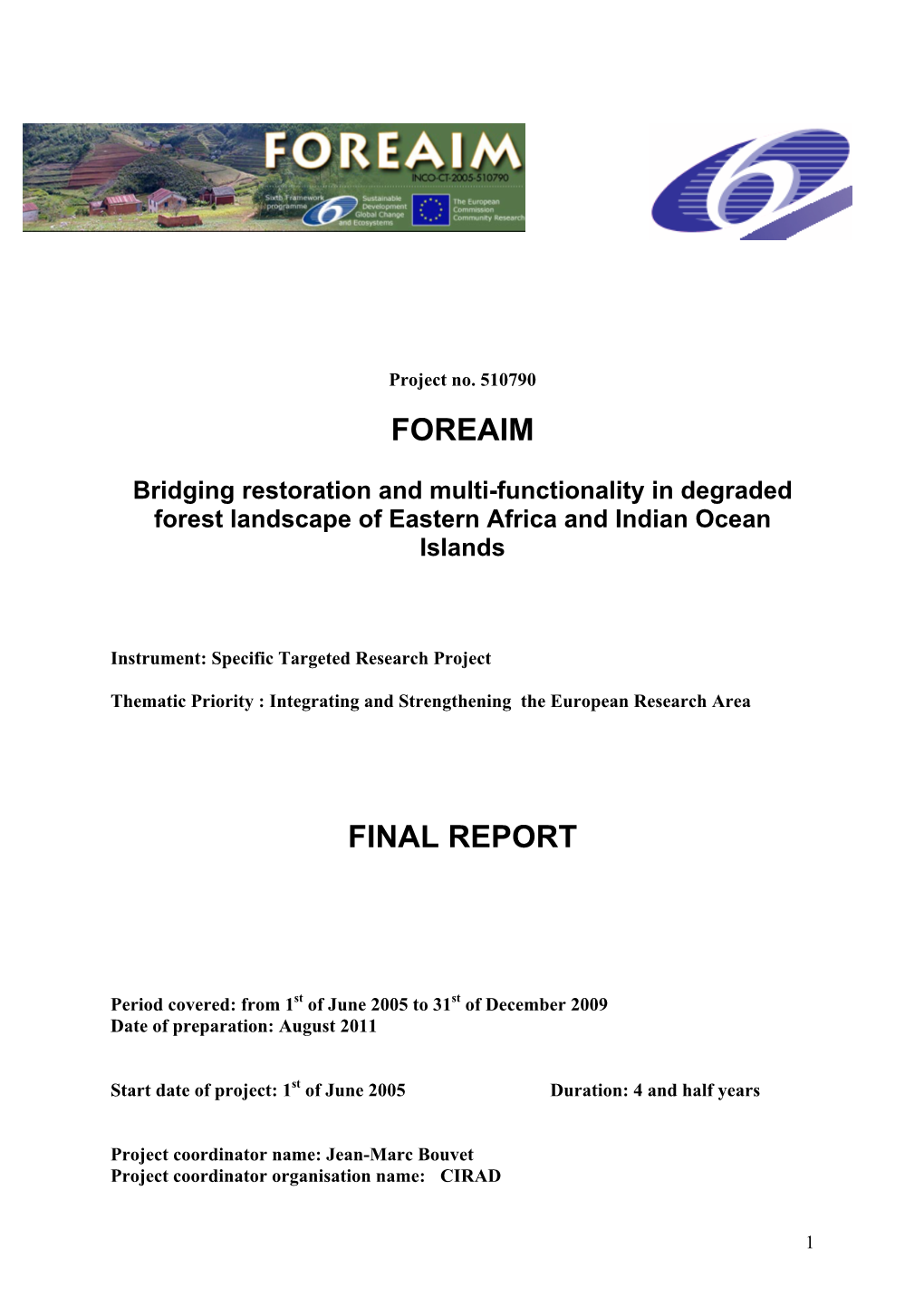 Foreaim Final Report