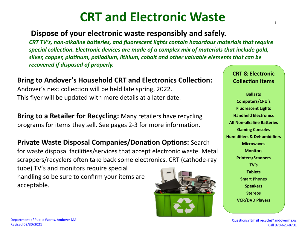 CRT and Electronics Recycling Brochure (PDF)