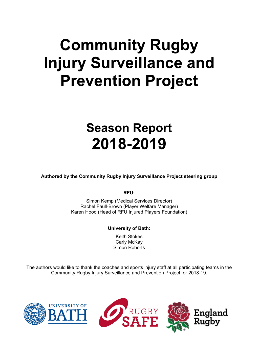 RFU Injury Surveillance Project