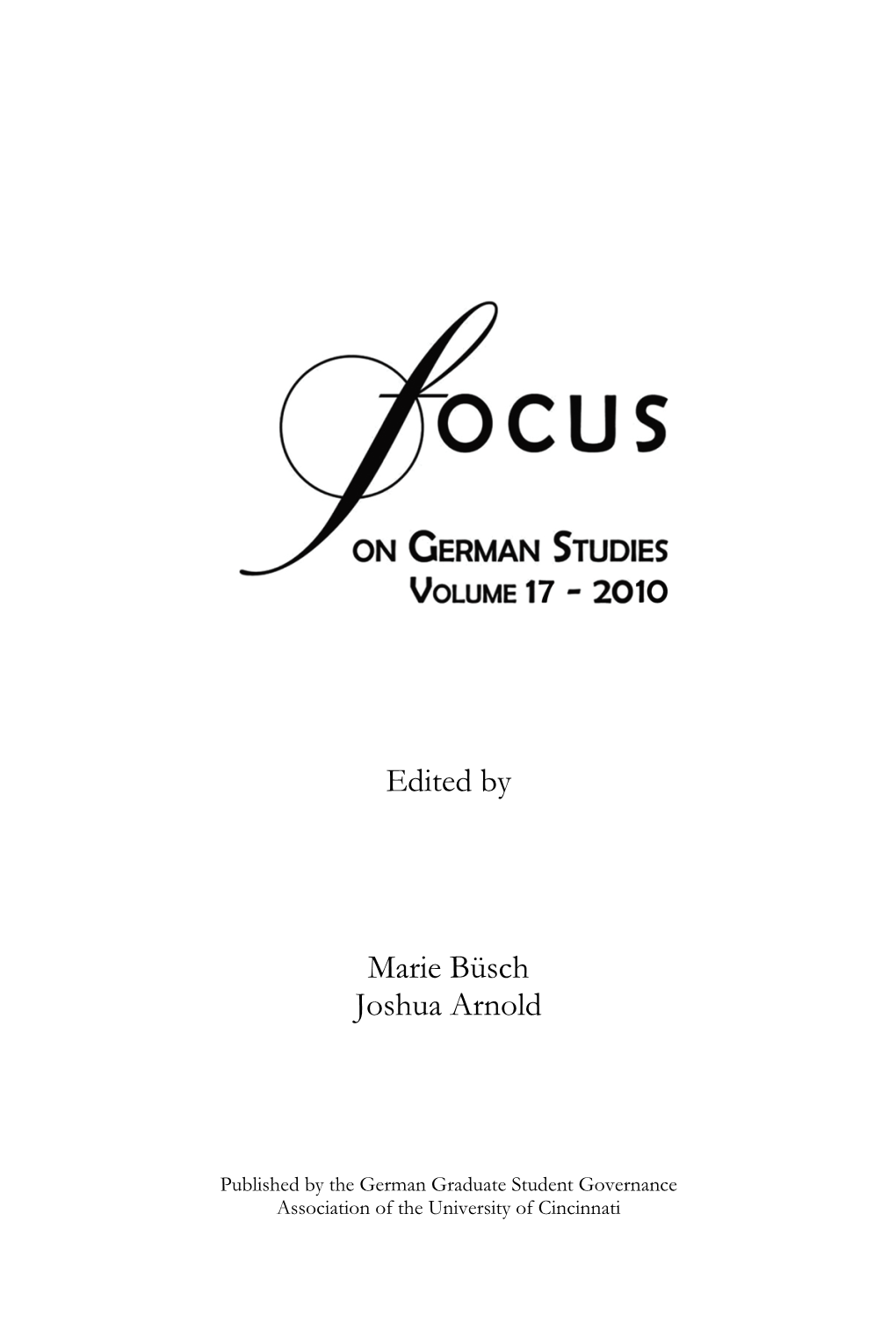 Edited by Marie Büsch Joshua Arnold