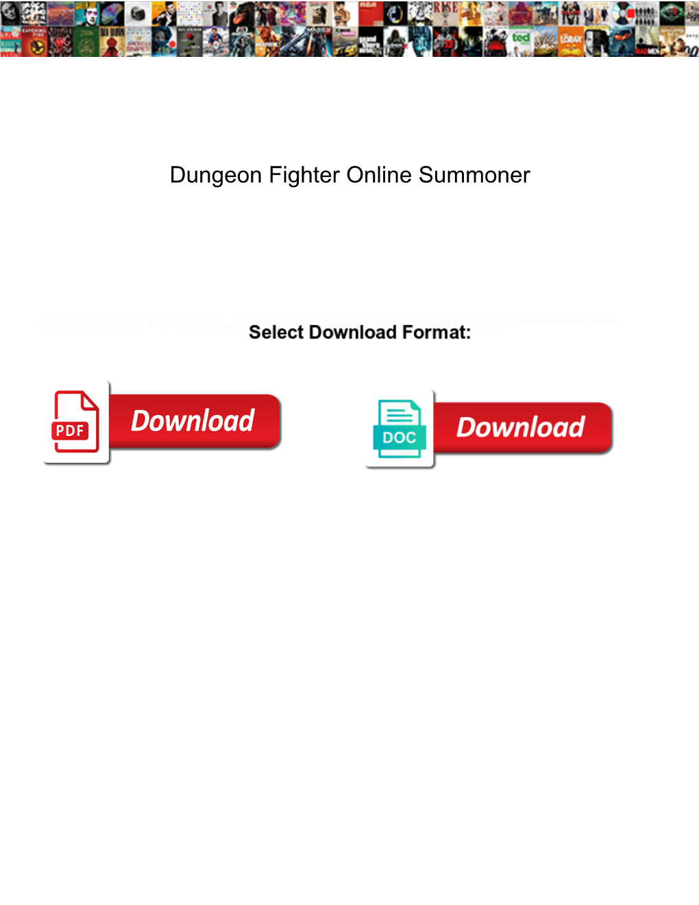 Dungeon Fighter Online Summoner