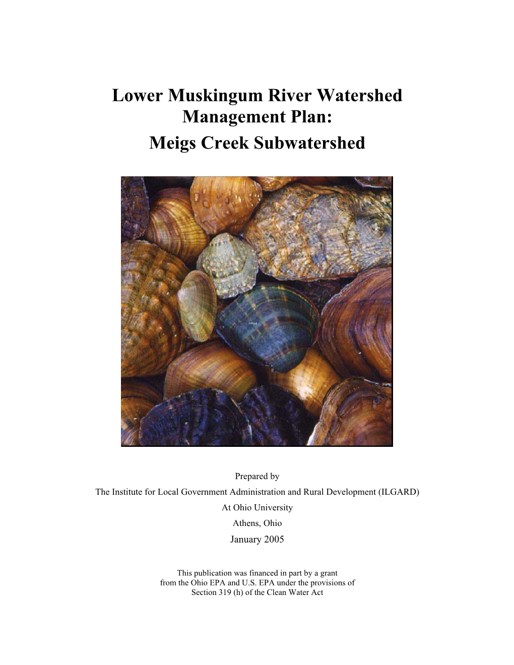 Lower Muskingum River Watershed Management Plan: Meigs Creek Subwatershed