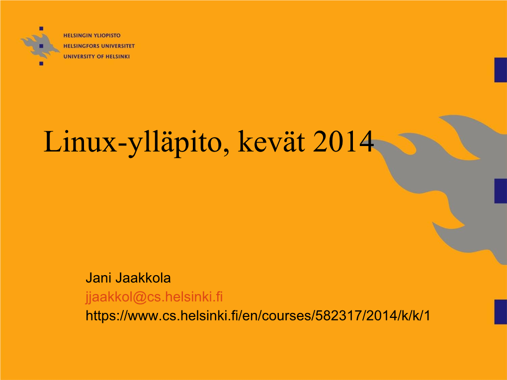 Linux Ylläpito 2012