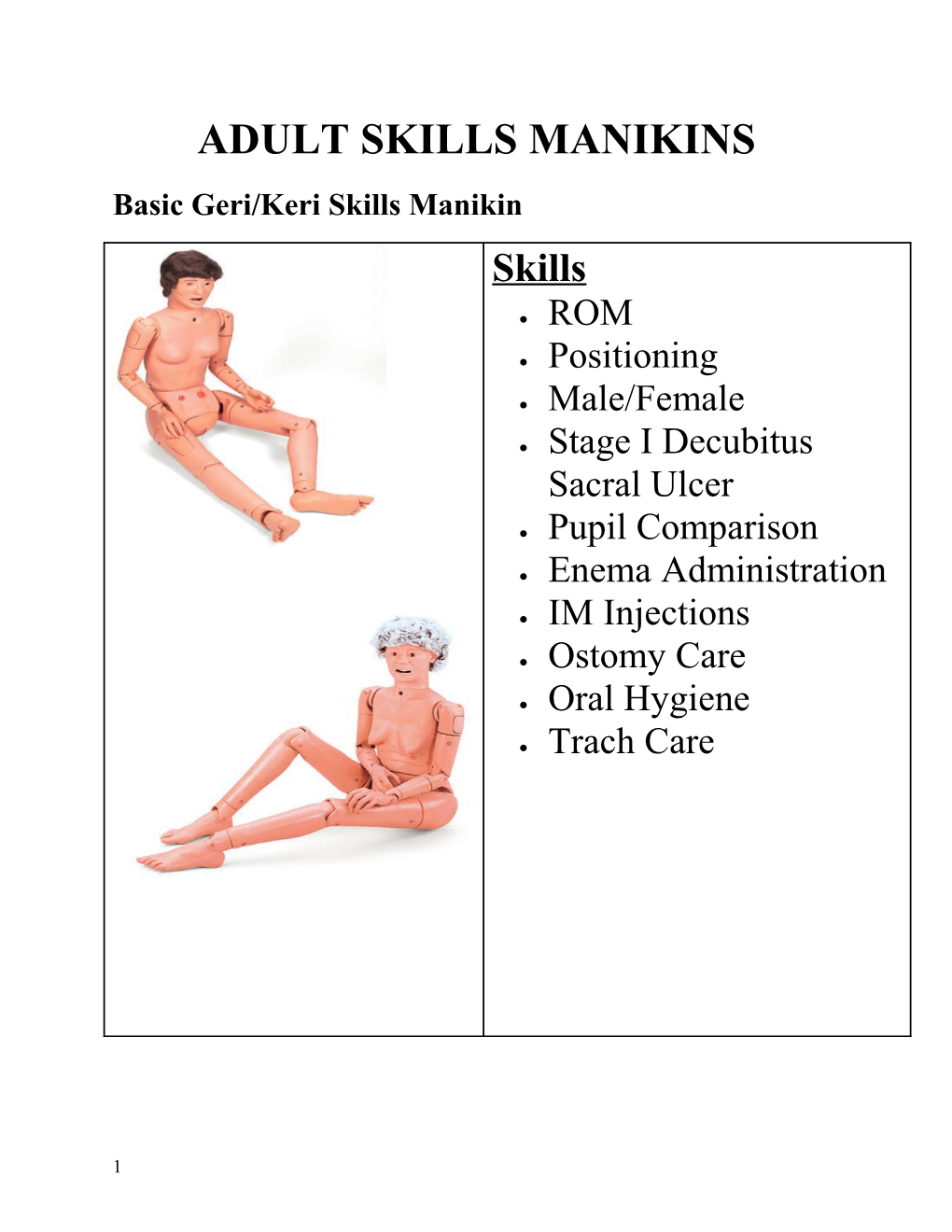 Basic Geri/Keri Skills Manikin