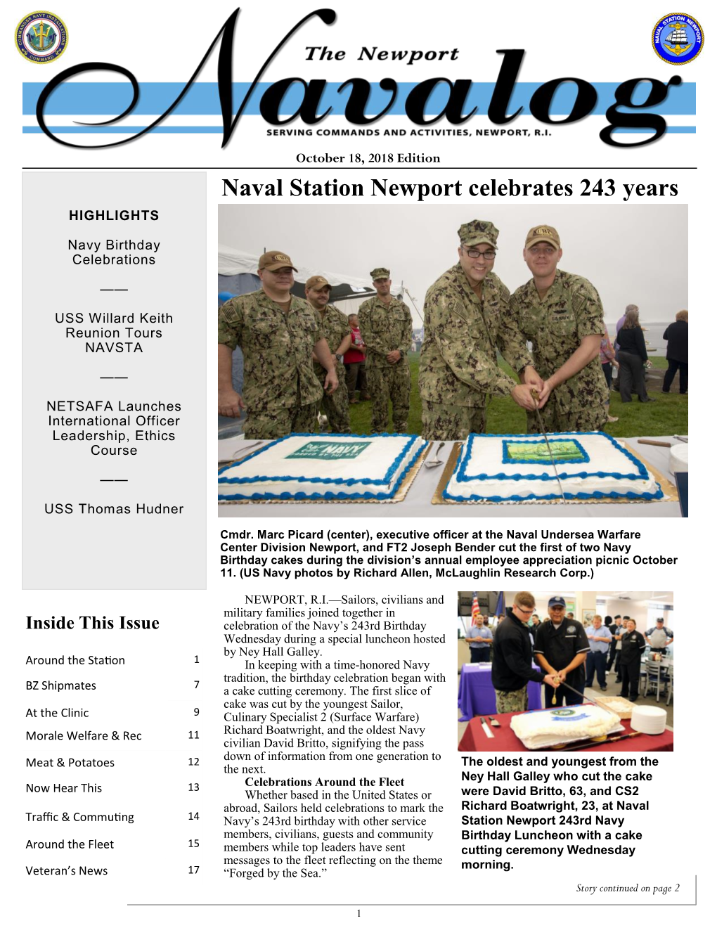 Naval Station Newport Celebrates 243 Years HIGHLIGHTS