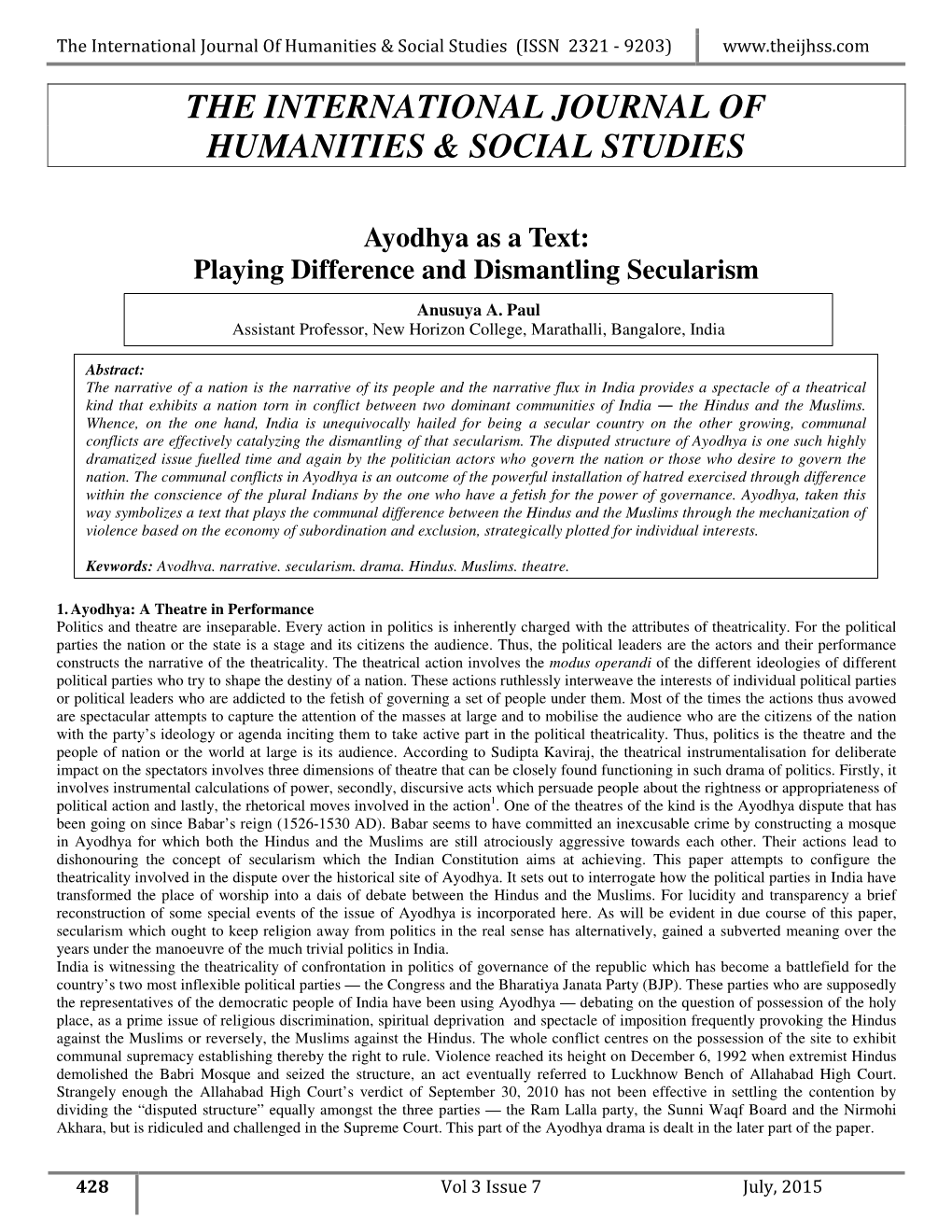 Playing Difference and Dismantling Secularism