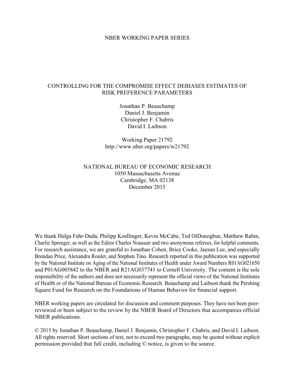 Controlling for the Compromise Effect Debiases Estimates of Risk Preference Parameters