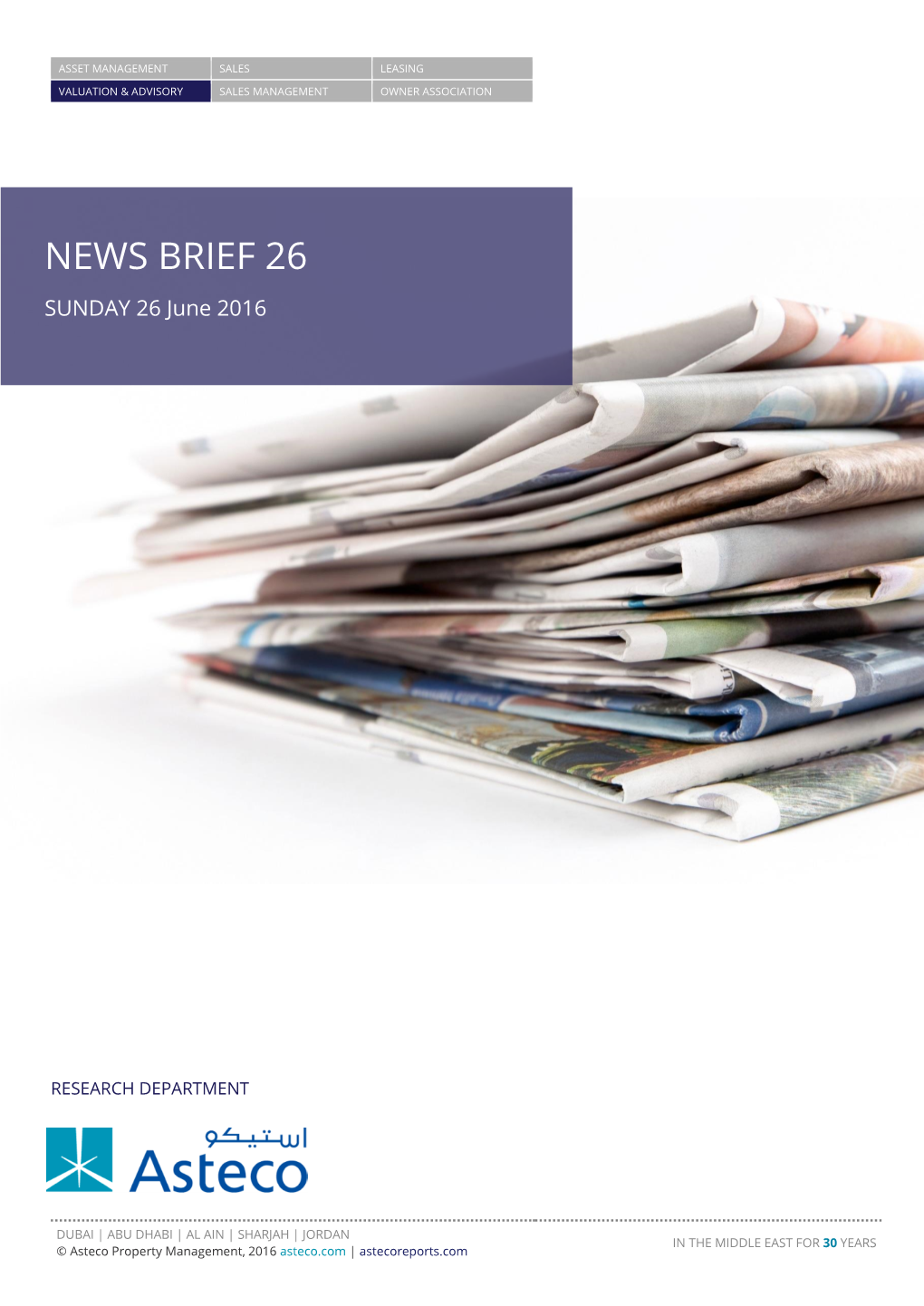 NEWS BRIEF 26 SUN DAY 26 June 2016