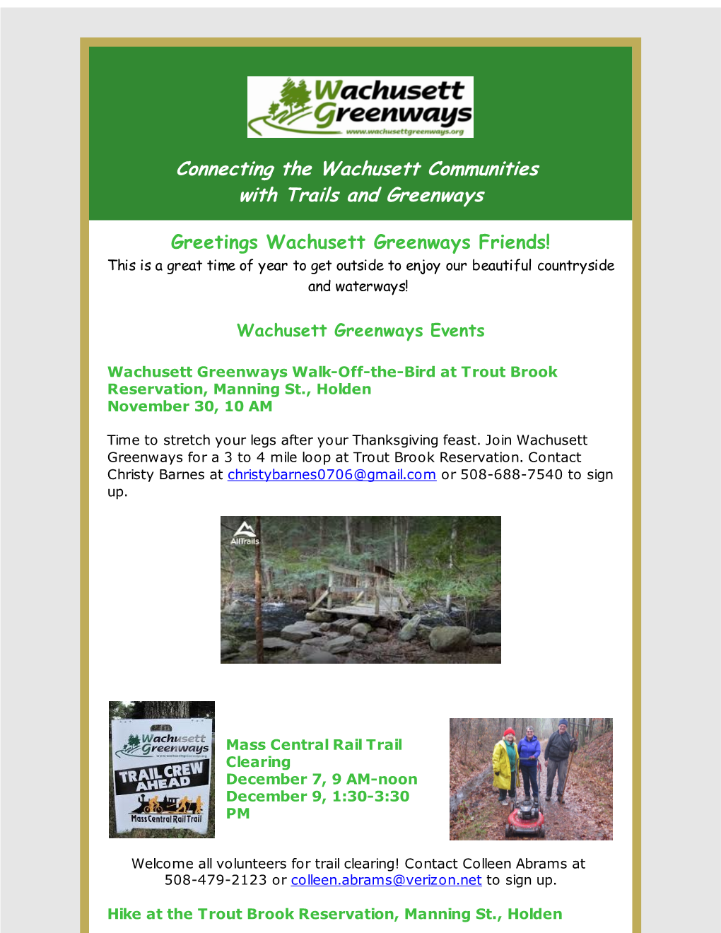 Connecting the Wachusett Communities with Trails and Greenways