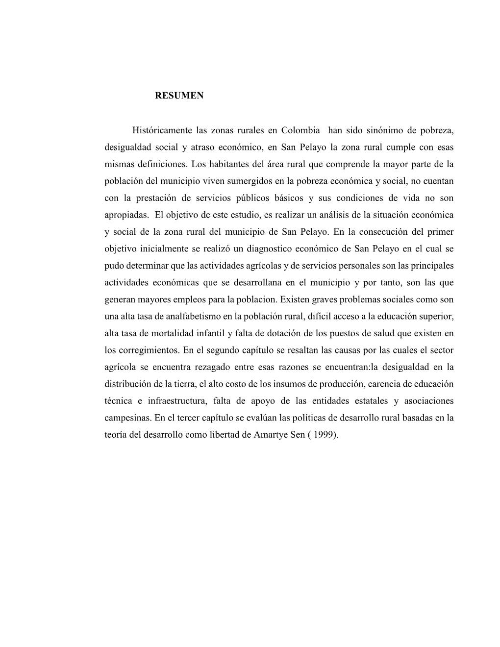 RESUMEN Históricamente Las Zonas Rurales En Colombia Han Sido