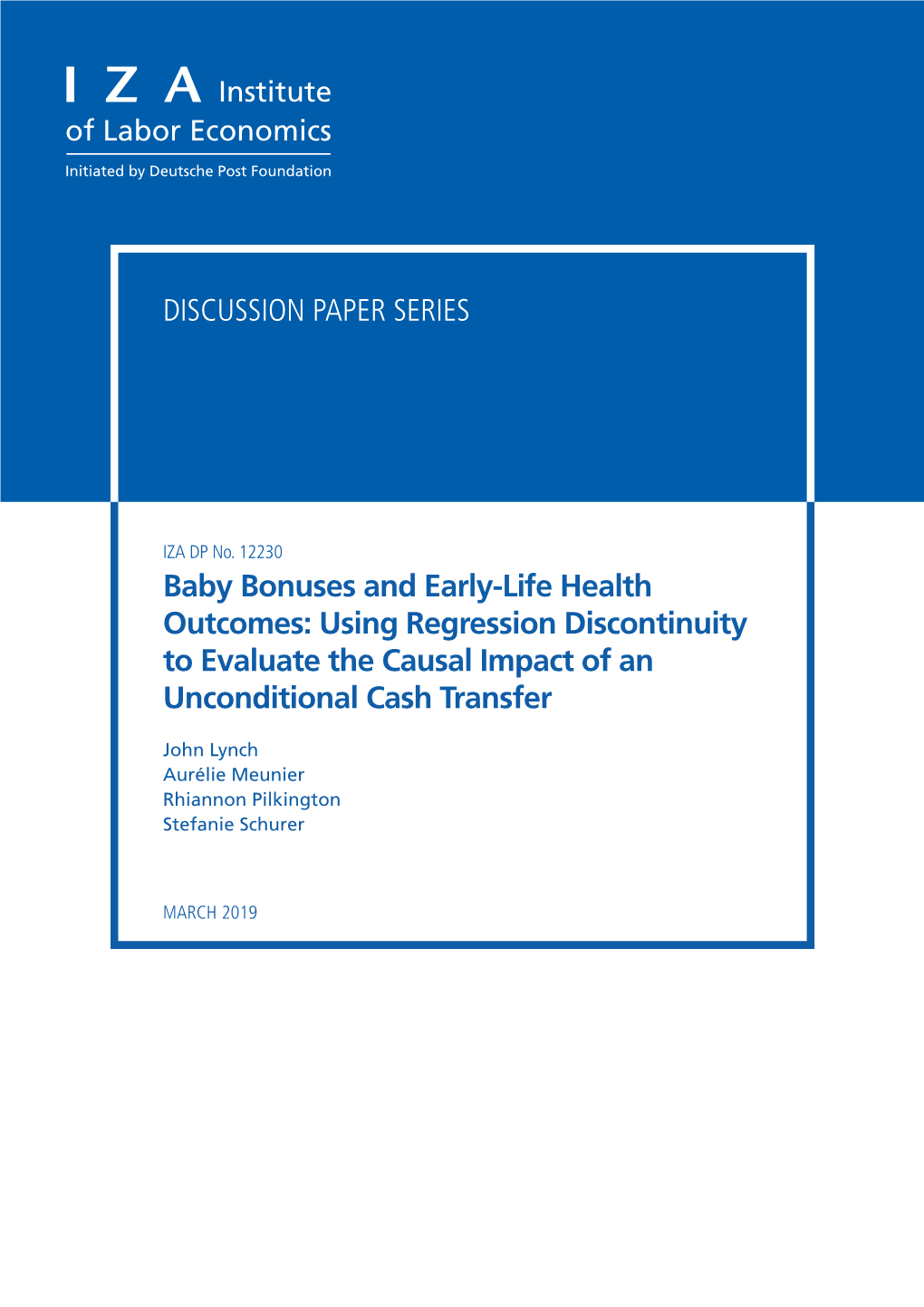 Using Regression Discontinuity to Evaluate the Causal Impact of an Unconditional Cash Transfer