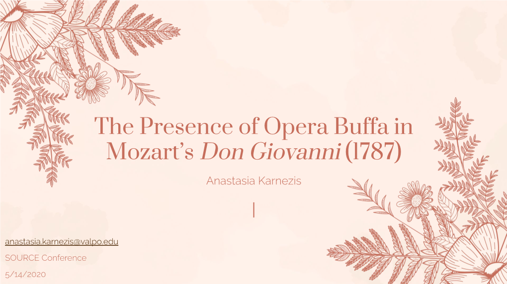 Opera Buffa in Mozart's Don Giovanni