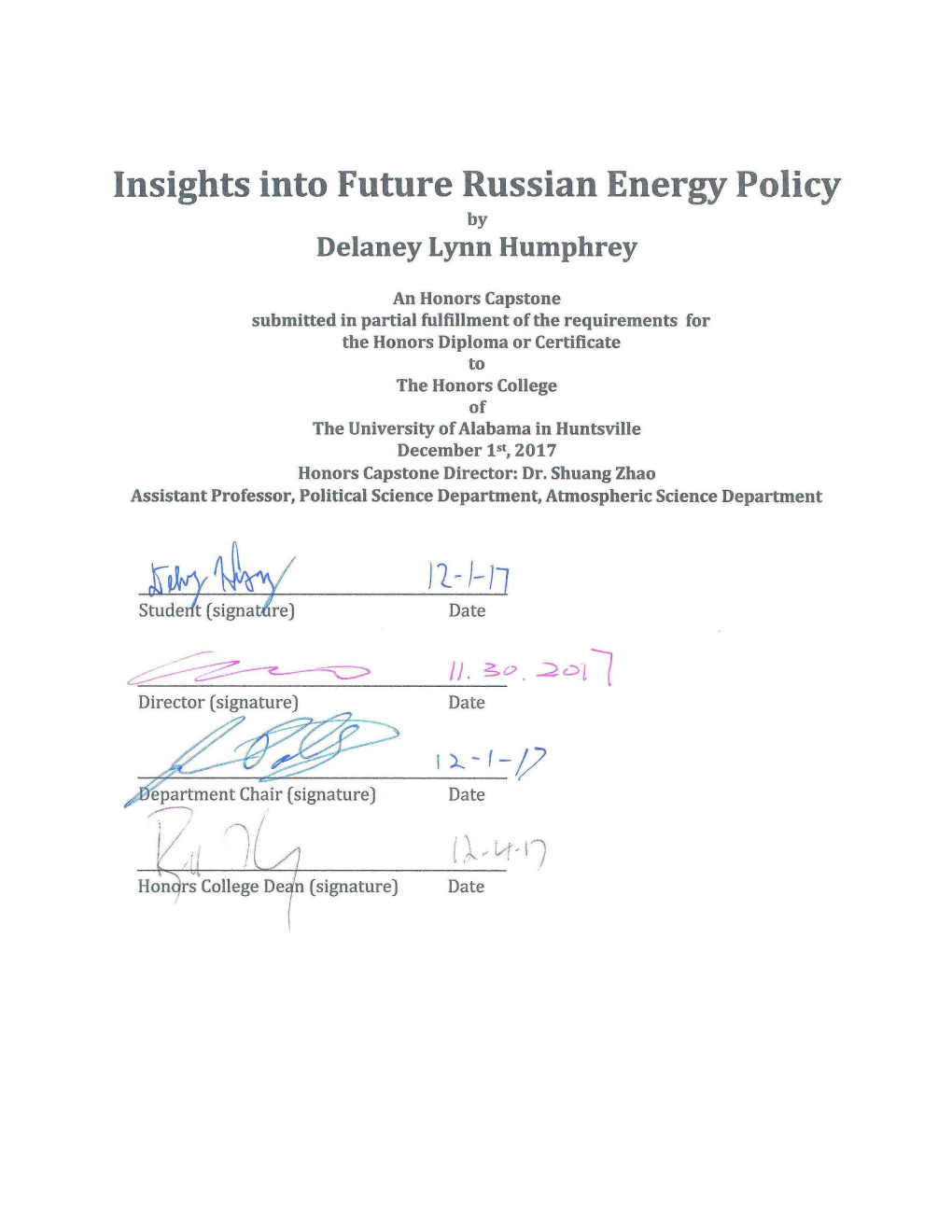 Insights Into Future Russian Energy Policy by Delaney Lynn Humphrey