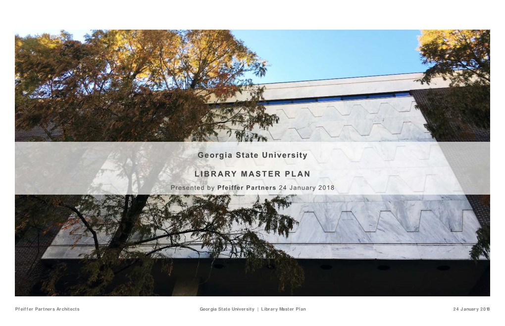 Georgia State University LIBRARY MASTER PLAN