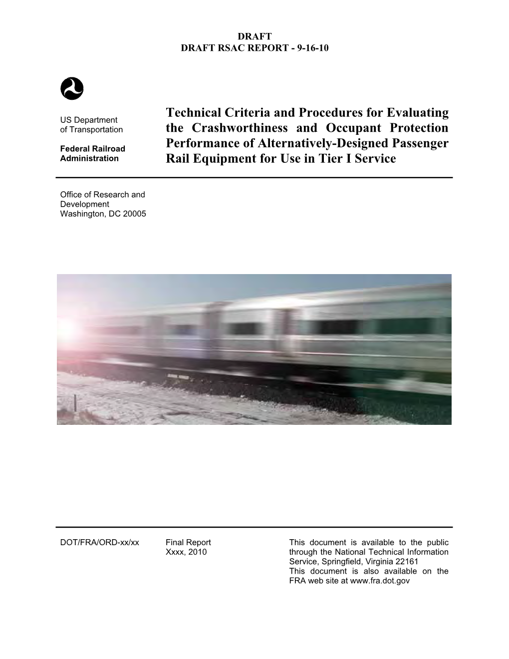 Technical Criteria and Procedures for Evaluating the Crashworthiness