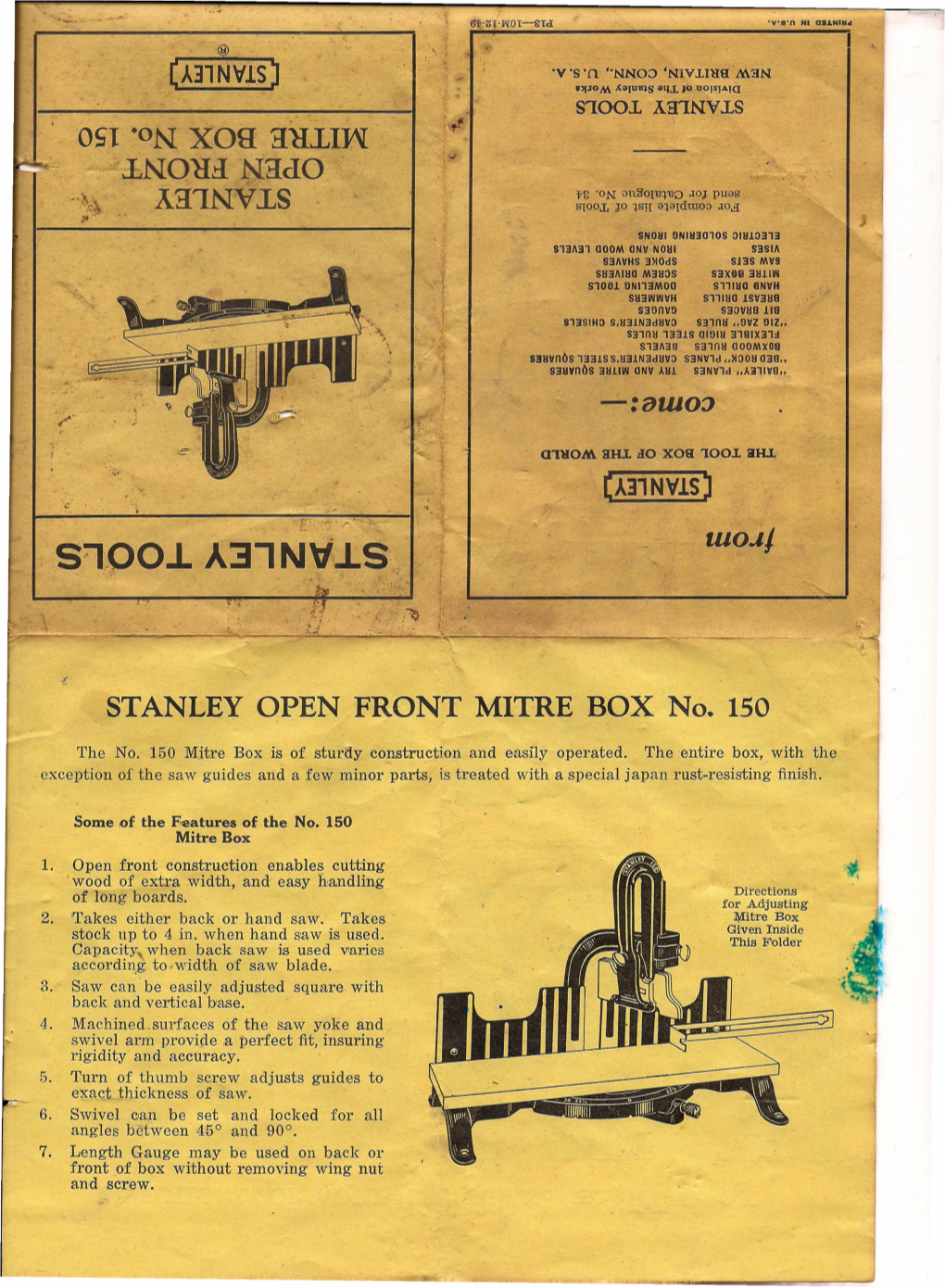 Download the Stanley No. 150 Miter Box Manual