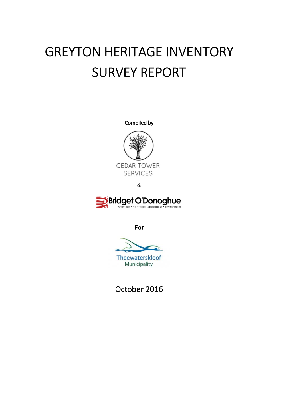 Greyton Heritage Inventory Survey Report