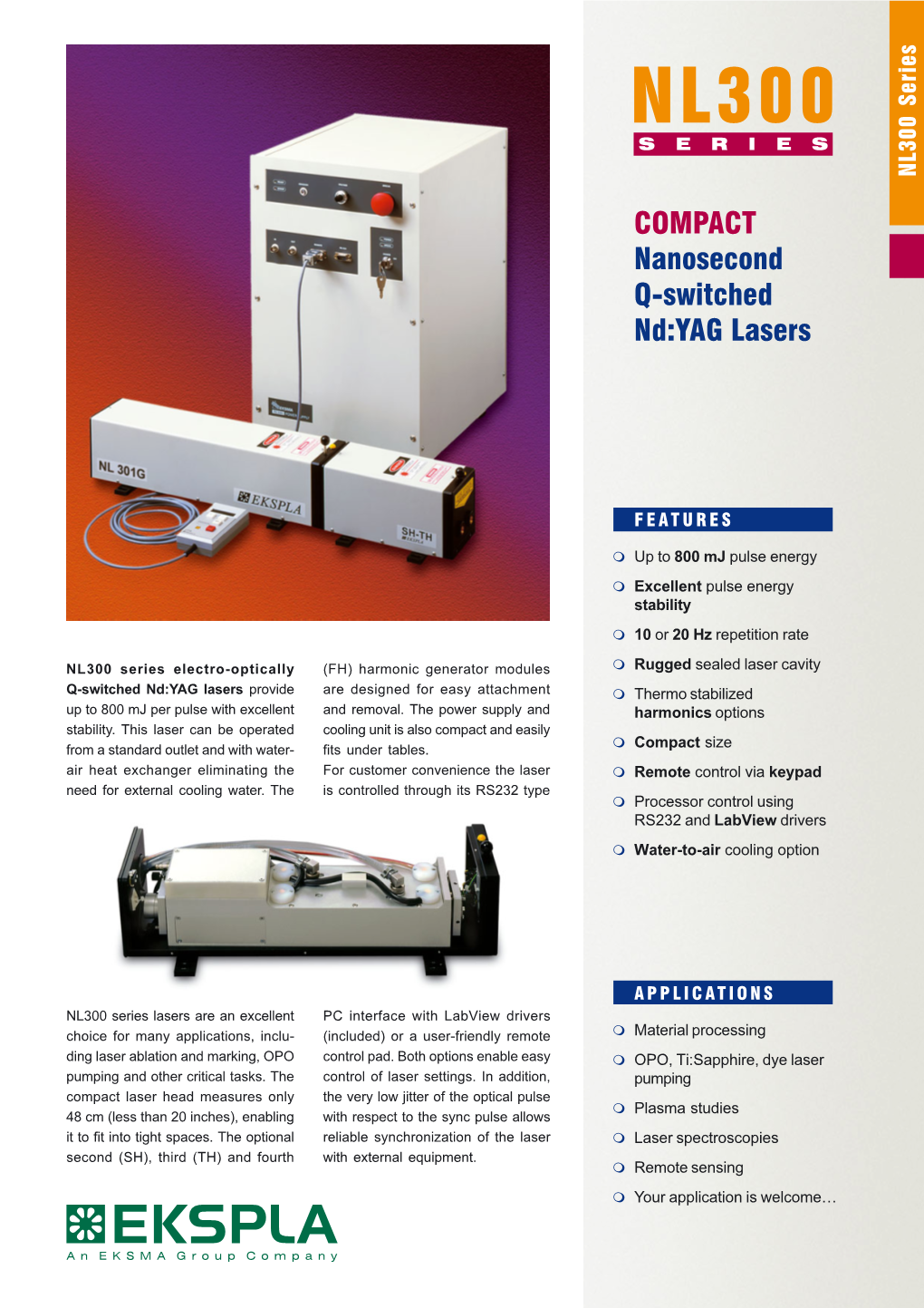 COMPACT Nanosecond Q-Switched Nd:YAG Lasers