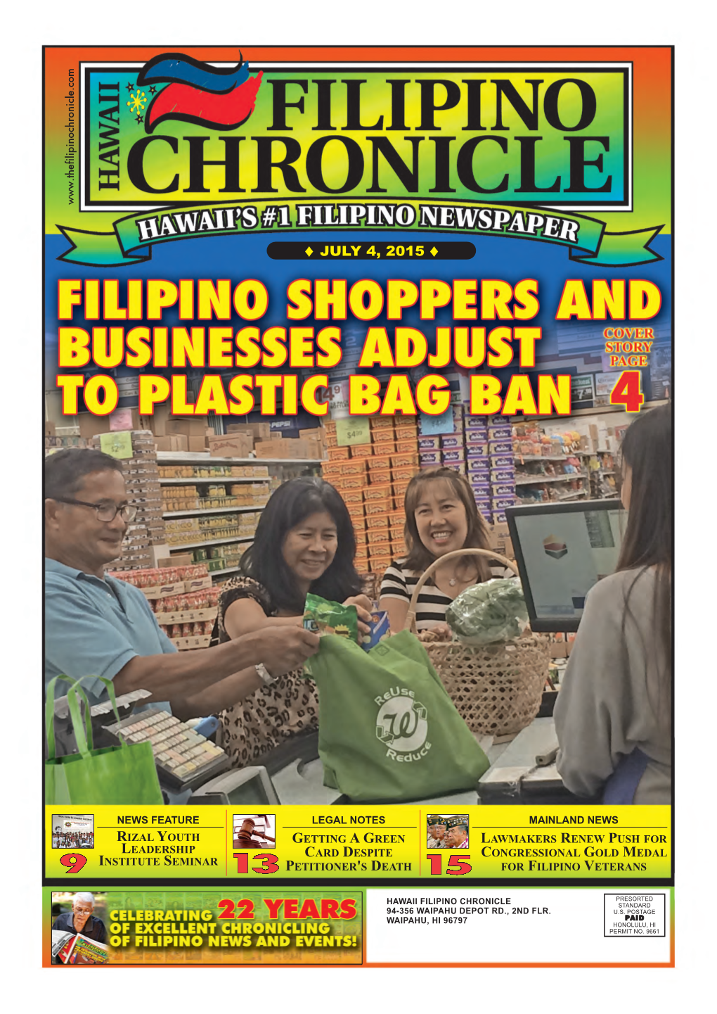 July 4, 2015 Hawaii Filipino Chronicle  1