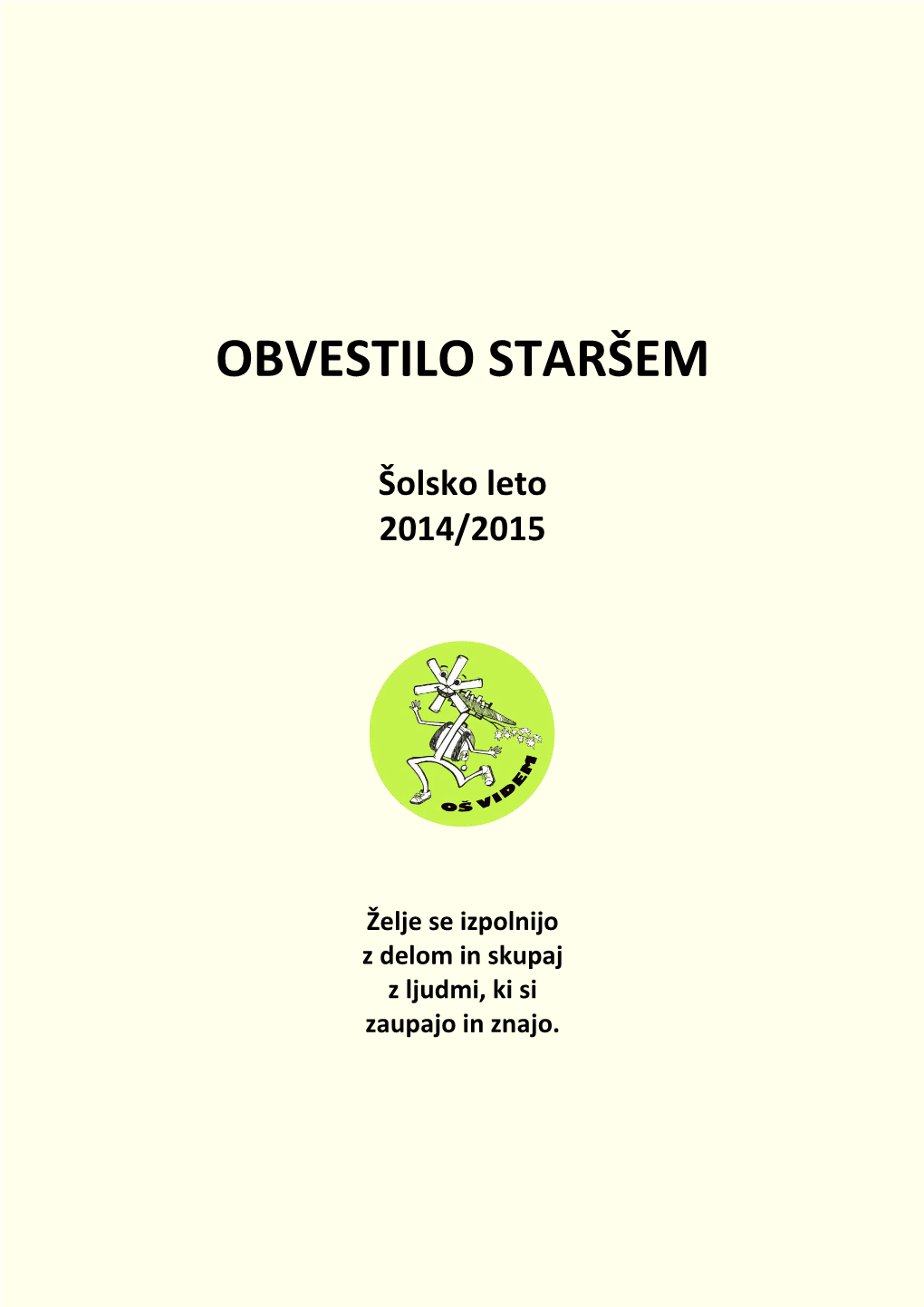 Obvestilo Staršem